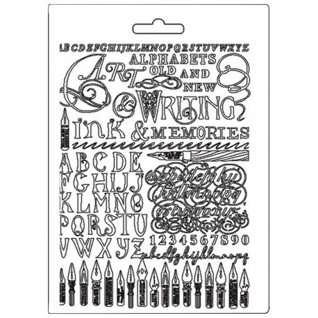 Текстурный матInk & Memories, Calligraphy  Stamperia Soft Maxi Mould A5