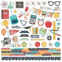 Наклейки School Life Cardstock Stickers 12"X12" Simple Stories