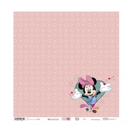 Лист скрапбумаги Minnie Pink Heart - 30,5х30,5см - Disney