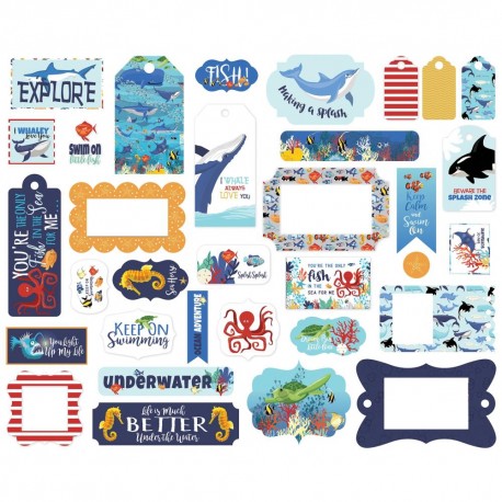 Набор высечек  Frames & Tags, Fish Are Friends 33 шт, Carta Bella