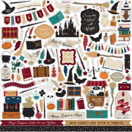 Наклейки Witches & Wizards №2, 30*30 см, Echo Park
