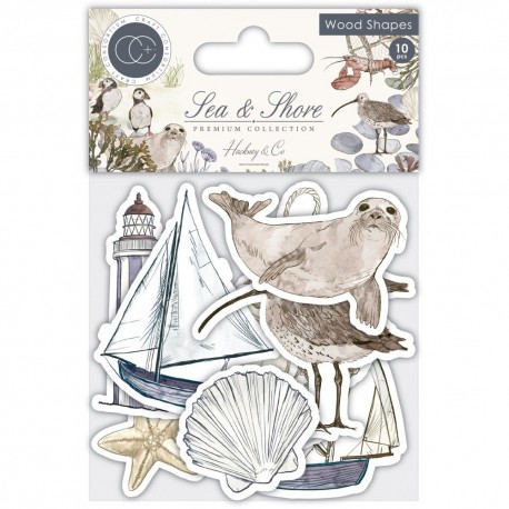 Деревянный чипборд Sea & Shore 10 шт,  Craft Consortium