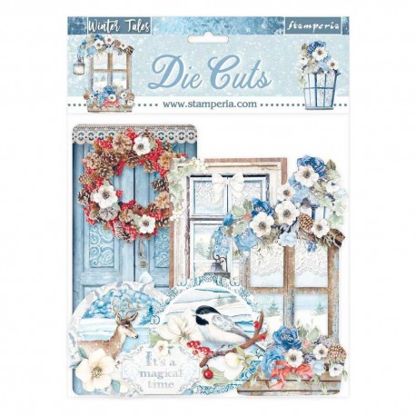 Чипборд Winter Tales Quotes & Labels Stamperia, 34шт