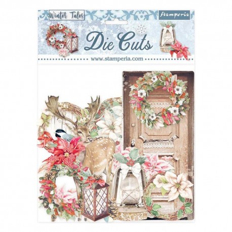 Чипборд Winter Tales Christmas Elements Stamperia, 35шт