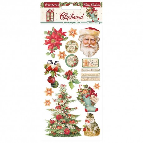 Чипборд Classic Christmas 15*30 см,  Stamperia 