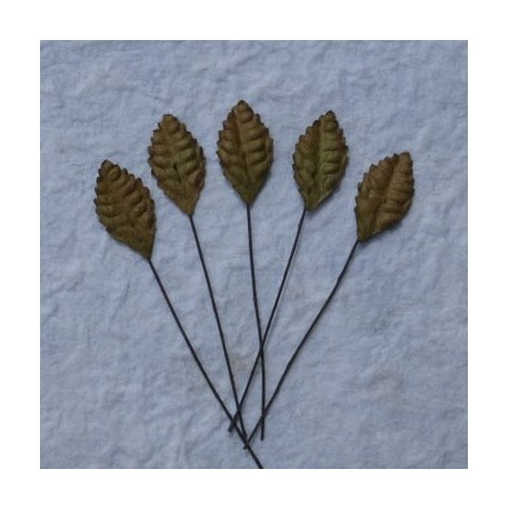 Листики 10 шт. 25мм Brown Mulberry Paper Leaves