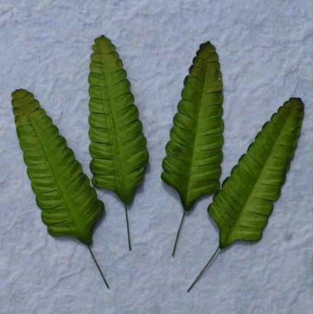 Листики 10 шт. 70мм Green Fern Mulberry Paper Leaves
