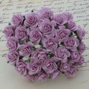 Розочки 10мм, 5 шт, LILAC MULBERRY PAPER OPEN ROSES