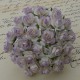 Розочки 10мм, 5 шт, 2-TONE PALE LILAC MULBERRY PAPER OPEN ROSES