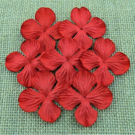 Гортензии 5 шт, 35мм RED HYDRANGRA BLOOMS