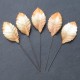 Листики 10 шт, 25мм  2-Tone White/Orange/Brown Mulberry Paper Leaves