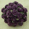 Розочки 20мм — 5шт — PLUM-AUBERGINE MULBERRY PAPER OPEN ROSES