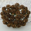 Розочки 20мм — 5шт - 2-TONE CHOCOLATE BROWN MULBERRY PAPER OPEN ROSES