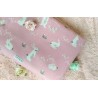 Корейский хлопок Зайцы на розовом 50*40 см