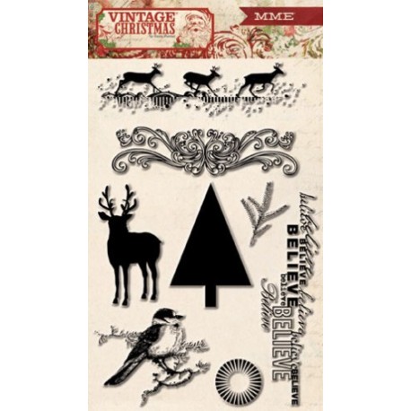 Прозрачные штампы 8 шт 10*15 см My Mind's Eye Vintage Christmas