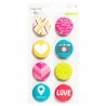 Набор металлических фишек KIWI FLAIR BADGES, 8 шт, Project Life