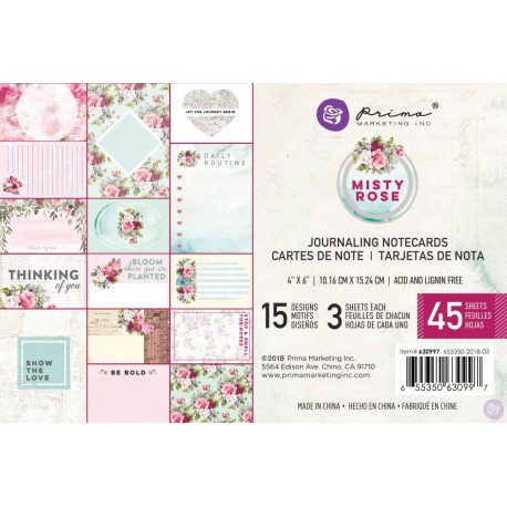 Набор карточке 15 шт Misty Rose 10*15 см, Prima Marketing