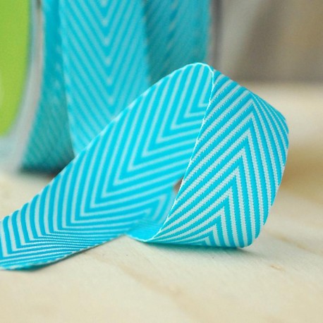 Лента шеврон хлопок Turquoise -MAYARTS TWILL STRIPE, 1 ярд