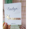 Princess с короной 9.2х3.3 см золотой зеркальный пластик