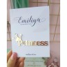 Princess с короной 9.2х3.3 см золотой зеркальный пластик